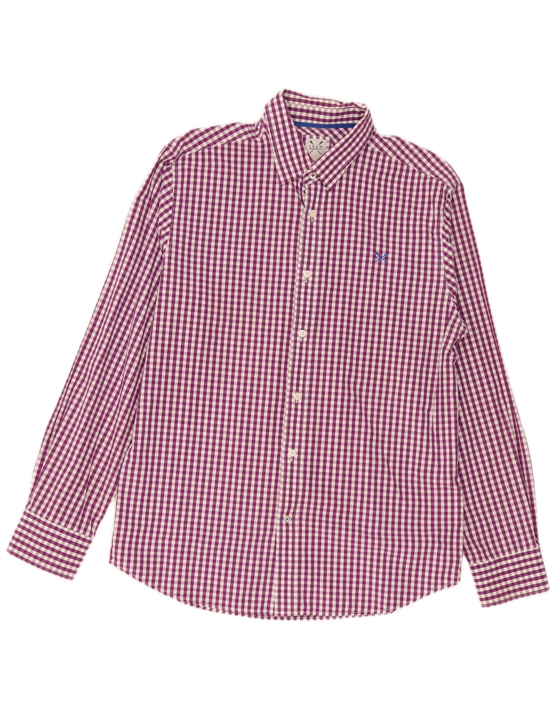 Crew Clothing Camicia da uomo grande in cotone a quadretti viola