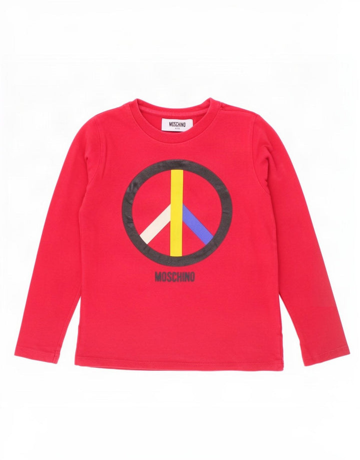 Moschino Boys Graphic Top Long Sleeve 5-6 Years Red