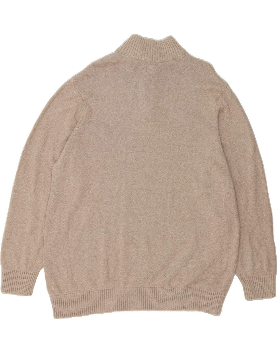 DOCKERS Mens Zip Neck Jumper Sweater 2XL Beige Cotton Vintage Dockers and Second-Hand Dockers from Messina Hembry 