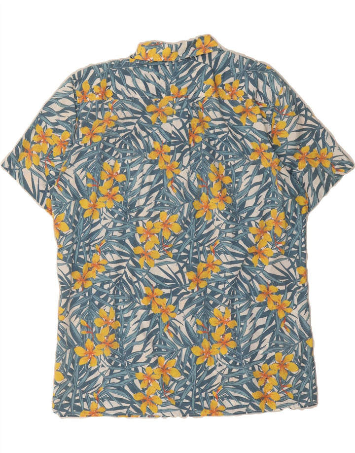 JOOP Mens Short Sleeve Shirt Large Multicoloured Floral Cotton Vintage Joop and Second-Hand Joop from Messina Hembry 