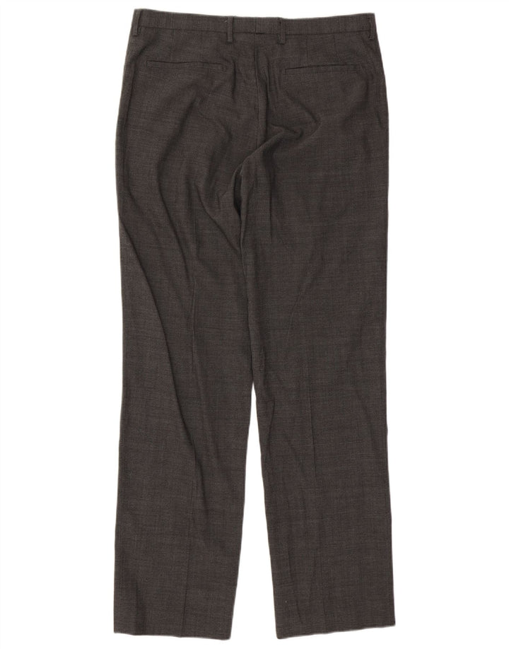 Marks & Spencer Mens Autograph Straight Suit Trousers W34 L33 Grey Wool