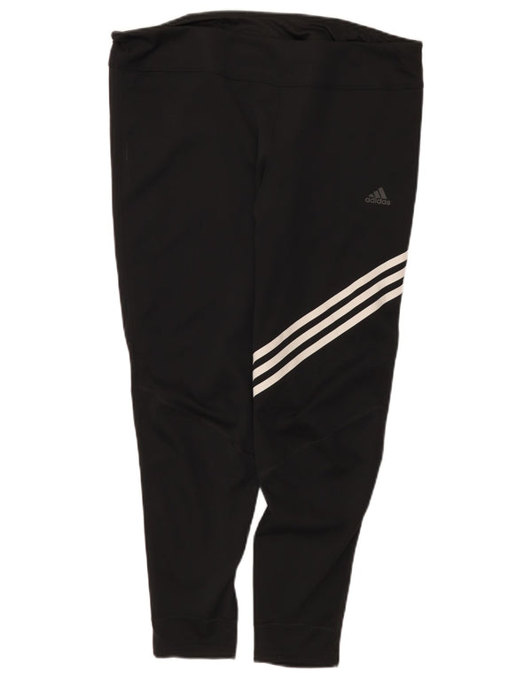 Adidas Womens Running Capri Leggings UK 20/22 XL Black Polyester Sports