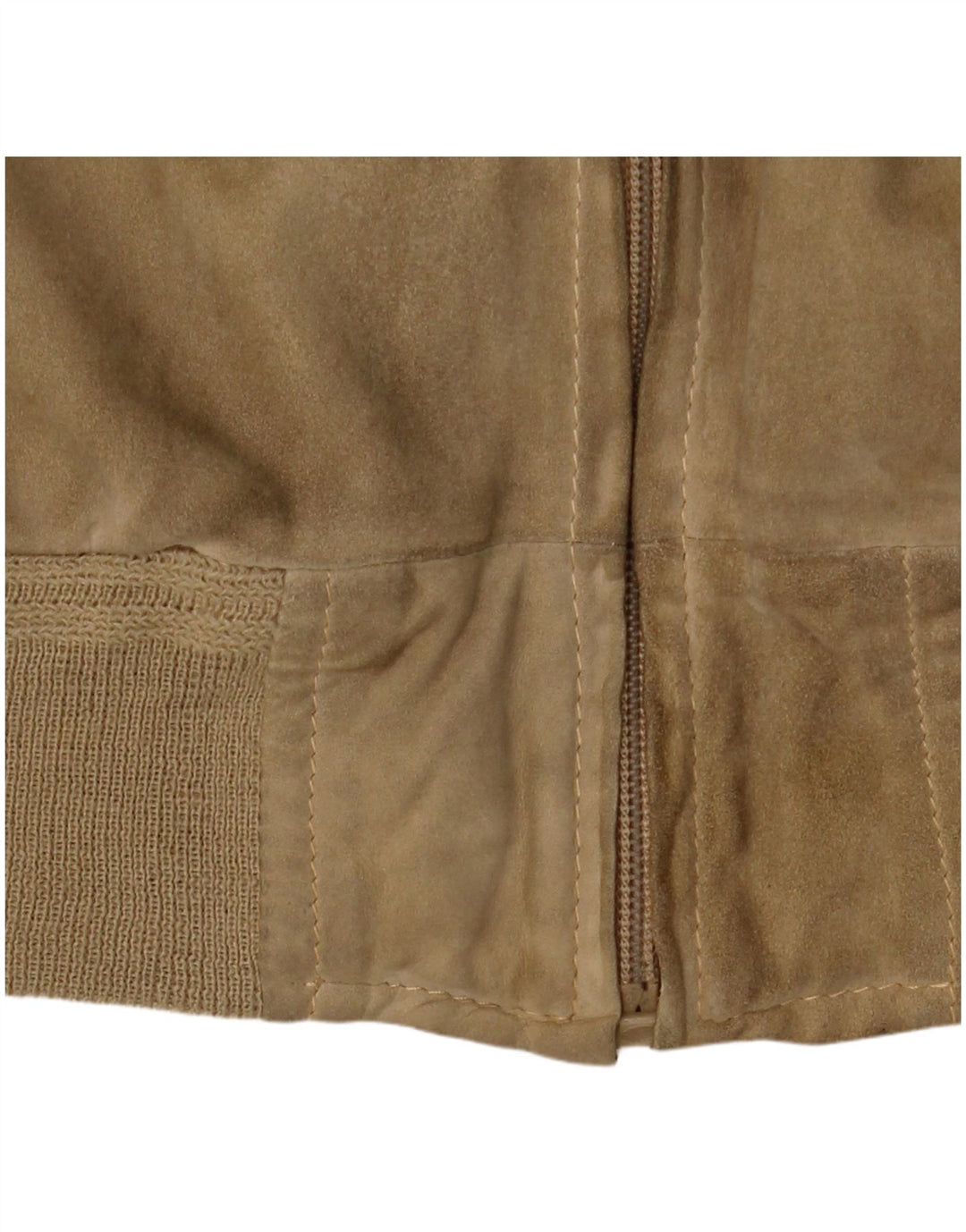 Vintage Mens Suede Bomber Jacket UK 38 Medium Beige