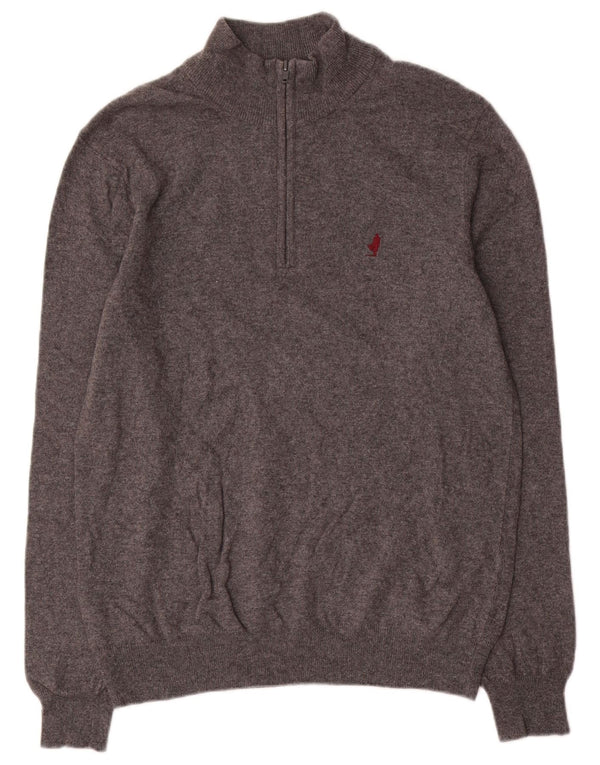 Marlboro Classics Herre Zip Neck Jumper Sweater Stor Grå Cashmere