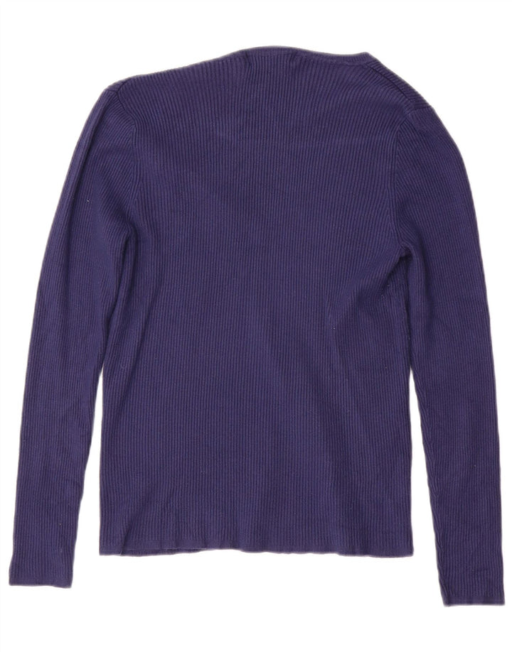 MARKS & SPENCER Womens V-Neck Jumper Sweater UK 10 Small Navy Blue