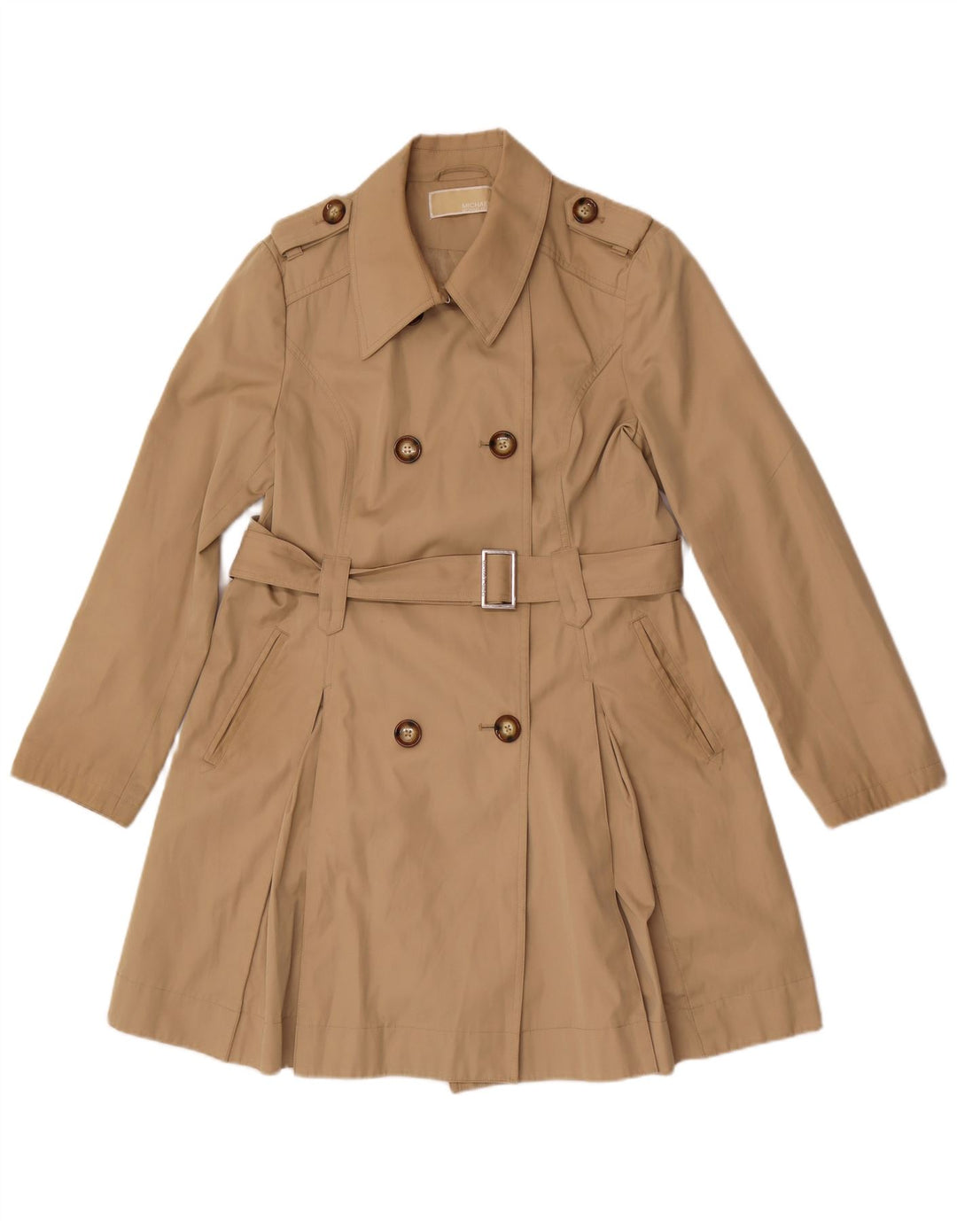 Michael Kors Womens Trench Coat UK 10 Small Beige Cotton