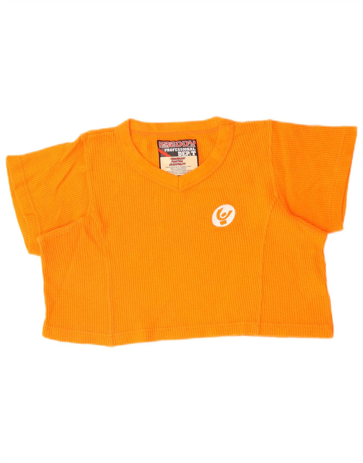 FREDDY Womens Crop T-Shirt Top UK 16 Large Orange