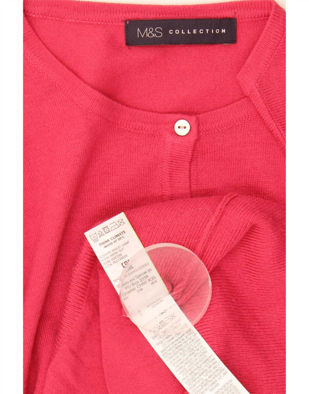 Marks & Spencer Womens Cardigan Sweater UK 8 Small Pink Viscose