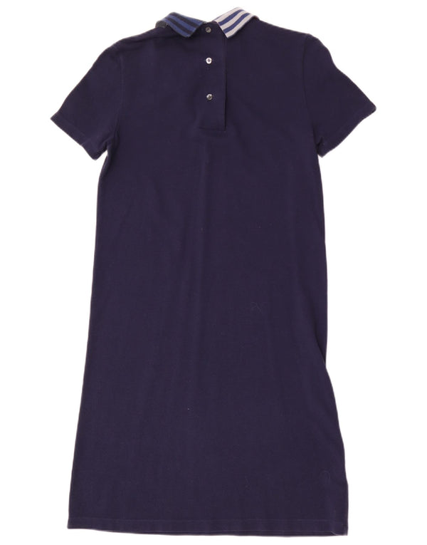 Lacoste Womens Polo Dress Size 36 Small Navy Blue Striped Cotton