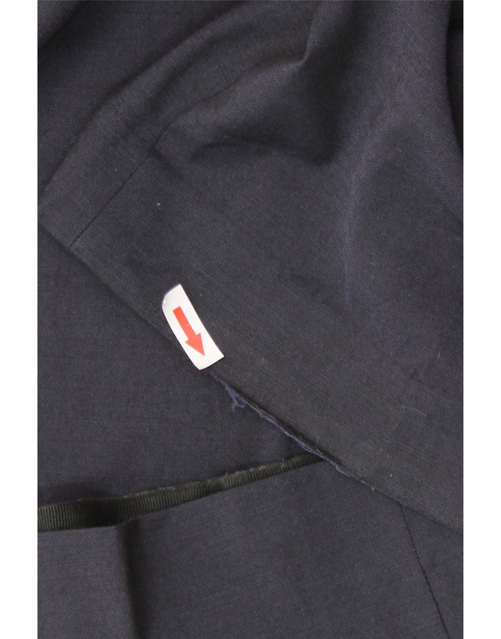 Marks & Spencer Mens Regular Fit Suit Trousers W44 L31 Navy Blue Wool