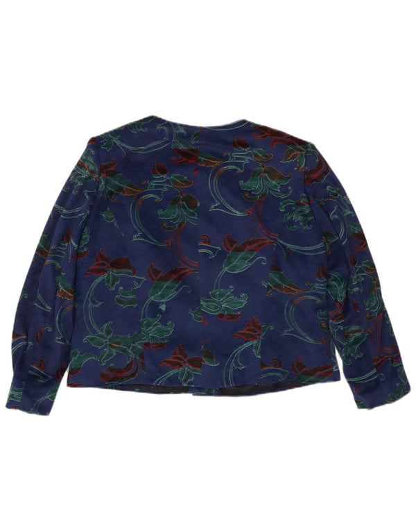 Vintage γυναικεία ζακέτα UK 14 Large Blue Floral