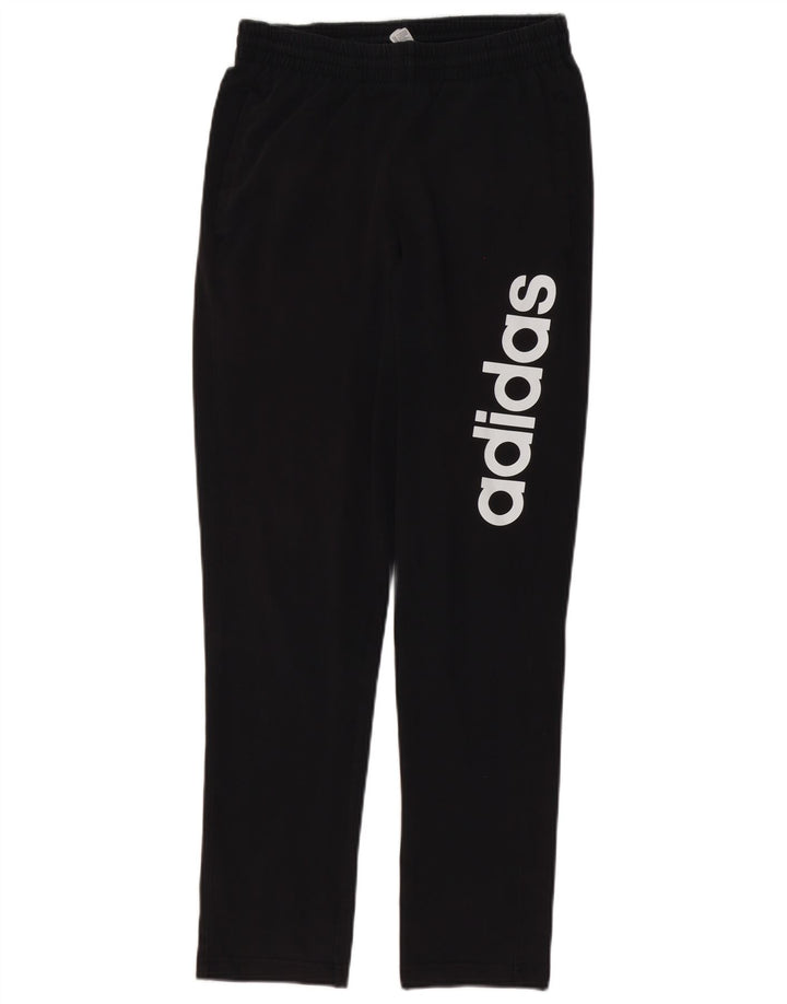 Adidas Mens Graphic Tracksuit Trousers Small Black Cotton