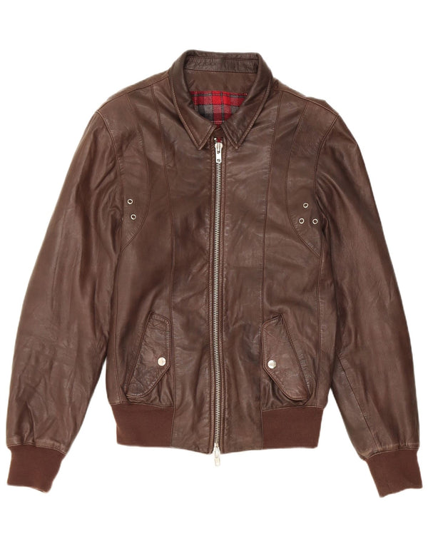 veste en cuir femme vintage IT 48 XL Marron
