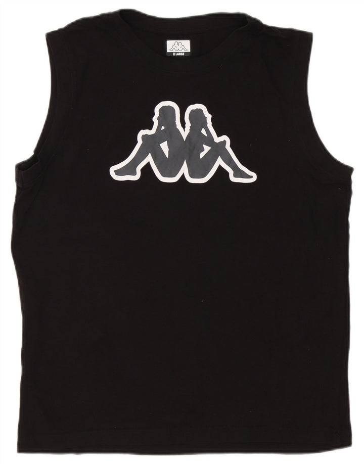 Kappa Mens Graphic Vest Top XL Black Cotton