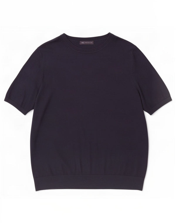 Marks & Spencer Womens T-Shirt Top UK 18 XL Navy Blue Viscose