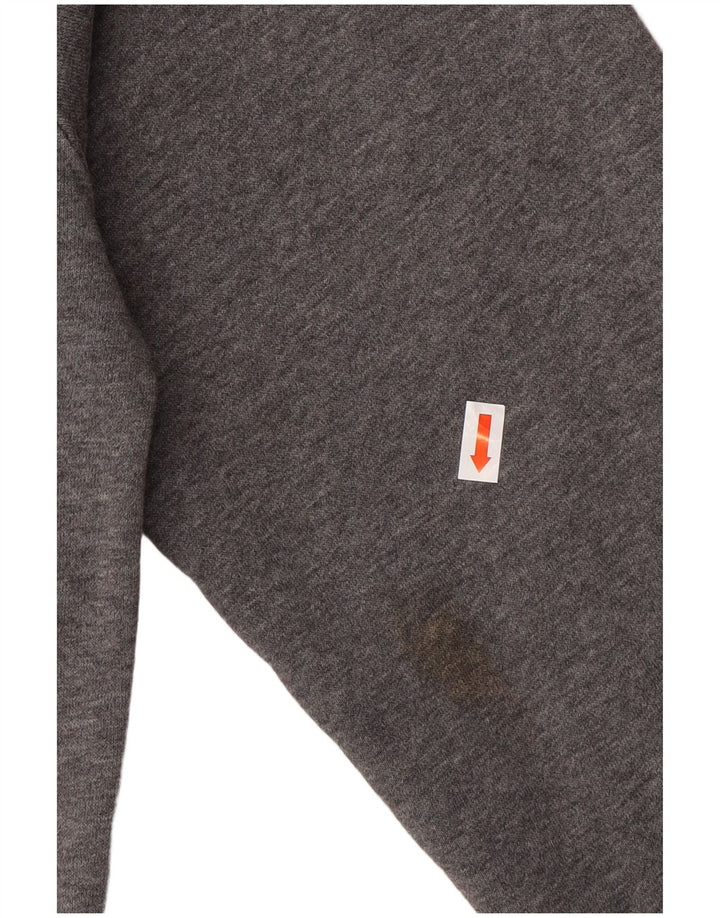 NIKE Mens Graphic Hoodie Jumper Small Grey Cotton