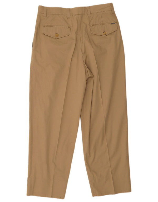 Fila Herren Crop Pegged Chino Hose IT 48 Medium W30 L26 Beige Baumwolle