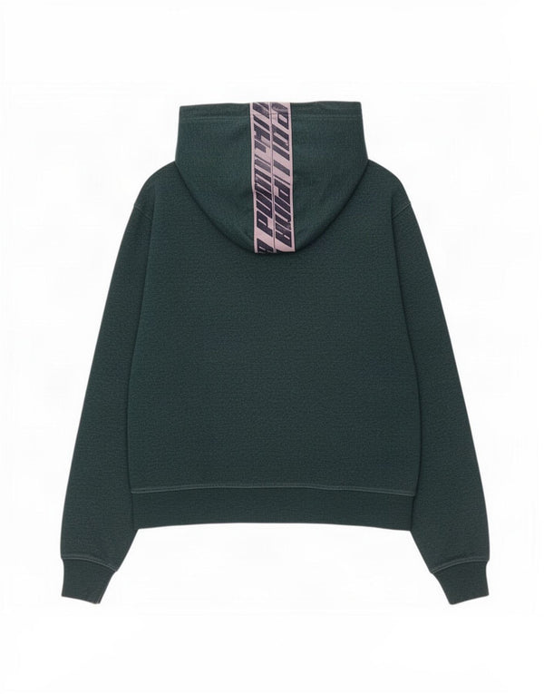 Puma Pull à capuche surdimensionné avec col zippé pour femme UK 10 Petit Vert
