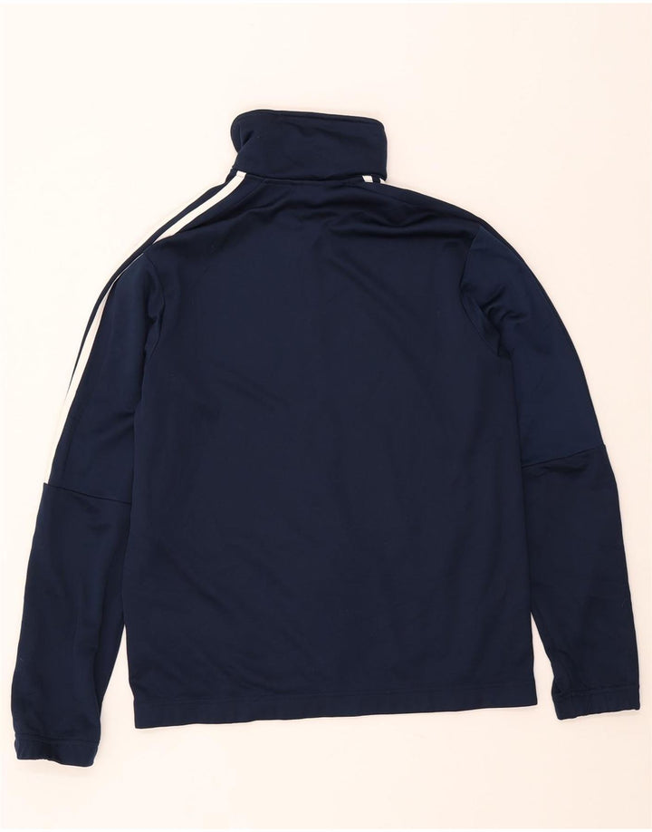 ADIDAS Mens Tracksuit Top Jacket UK 40/42 Medium Navy Blue Polyester