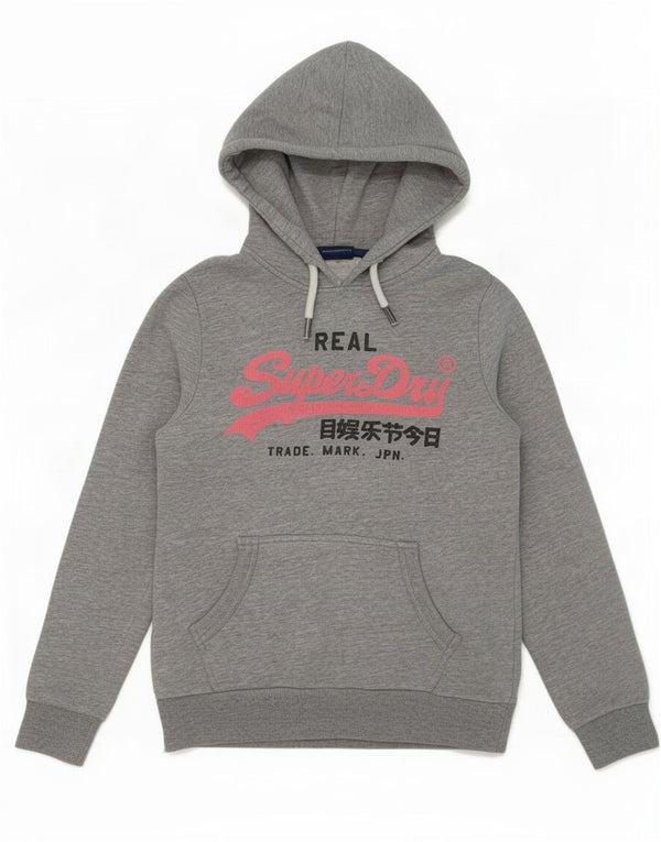 Damski sweter z kapturem Superdry Graphic UK 8 Small, szary, bawełniany
