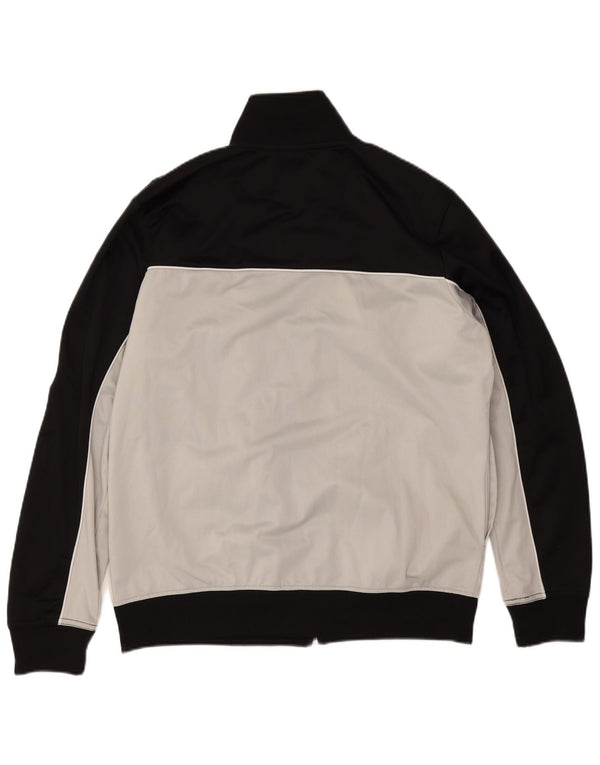 Fila Mens Chándal Top Chaqueta Grande Negro Colorblock Poliéster
