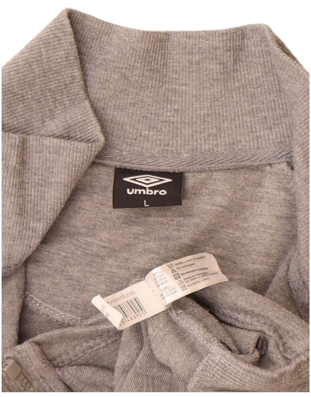 Umbro Womens Tracksuit Top Jacket UK 16 Large Grey Flecked Cotton
