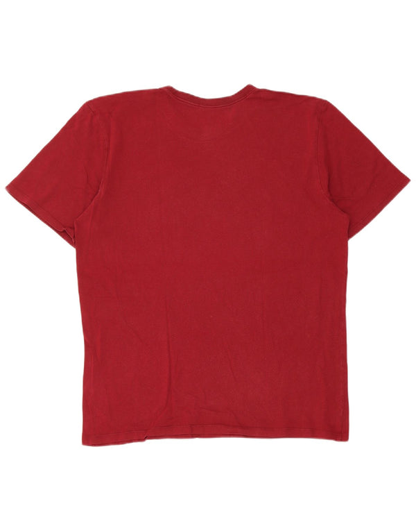 Nike Womens Graphic T-Shirt Top UK 12 Medium Burgundy Cotton