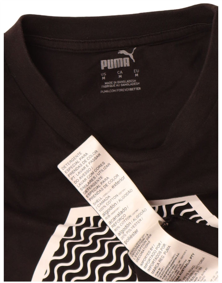 Puma T-Shirt Graphique Homme Noir Moyen Coton