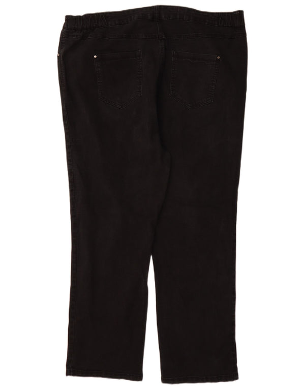 M&Co Dame Højtaljede Lige Jeans UK 26 5XL W40 L30 Sort Bomuld