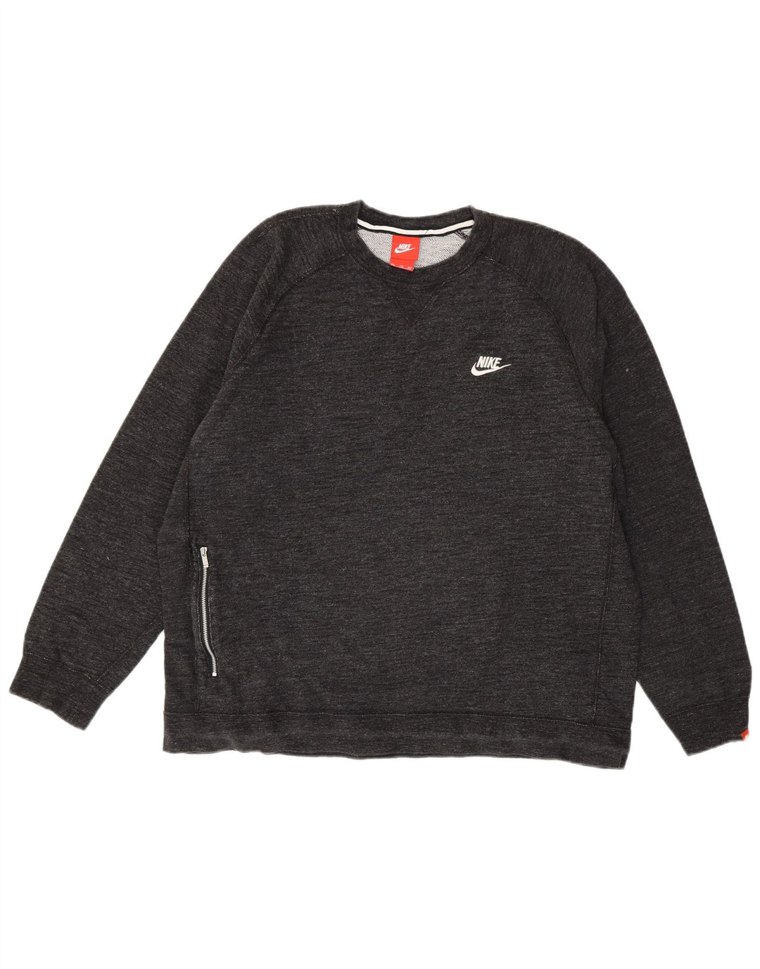 Nike Herren Sweatshirt Pullover 2XL Grau gefleckte Baumwolle