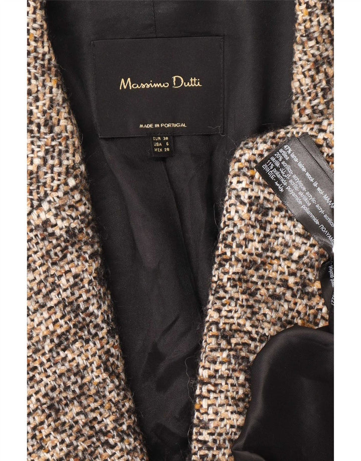 Pardesiu Massimo Dutti pentru femei, cu mâneci 3/4, EU 38, maro mic cu pete