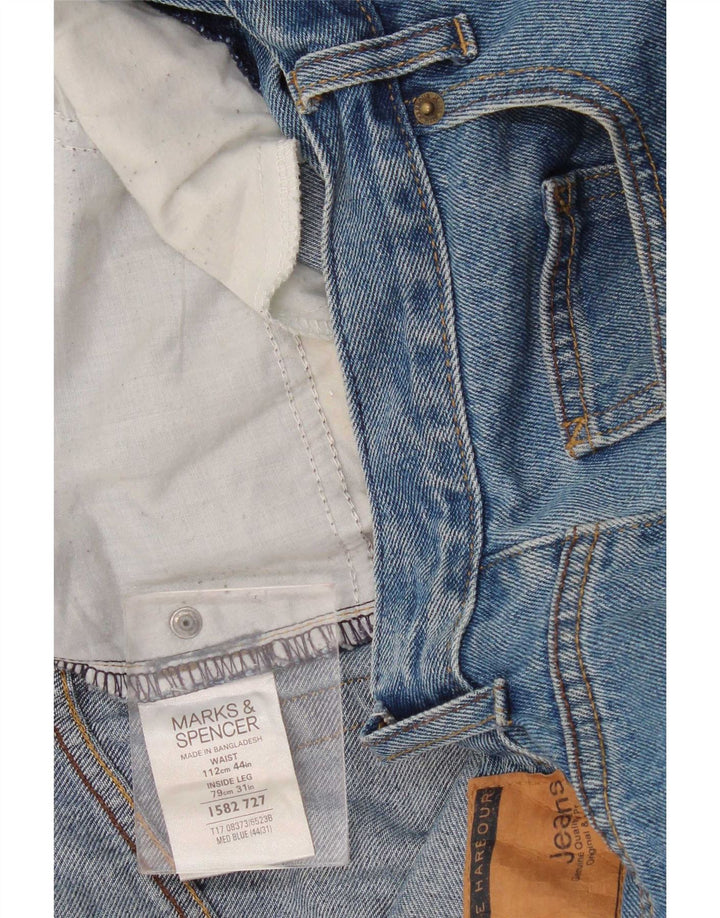 Мужские прямые джинсы Marks & Spencer W44 L31 синие, хлопок