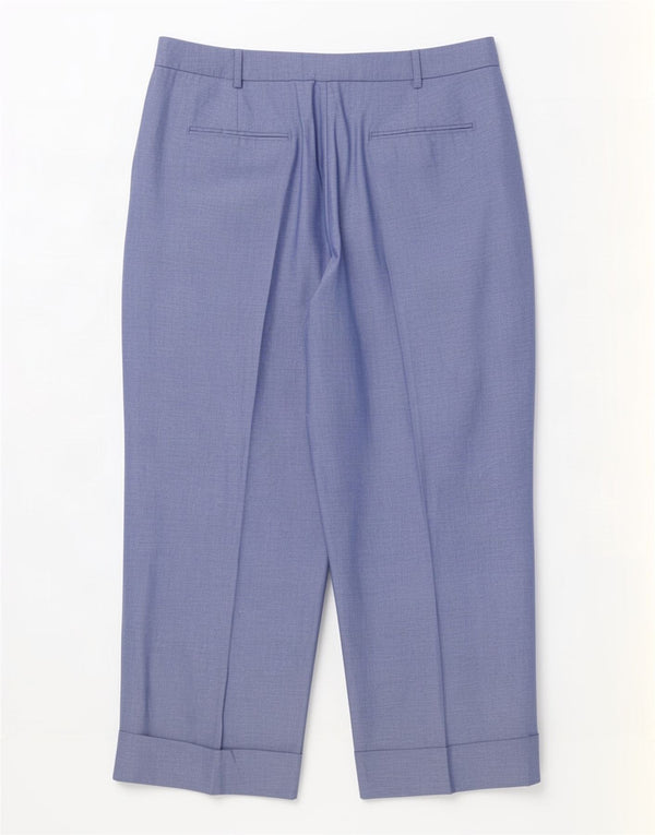 Marks & Spencer Damen-Anzughose mit weitem Bein, UK 18, XL W38 L27, blaues Leinen