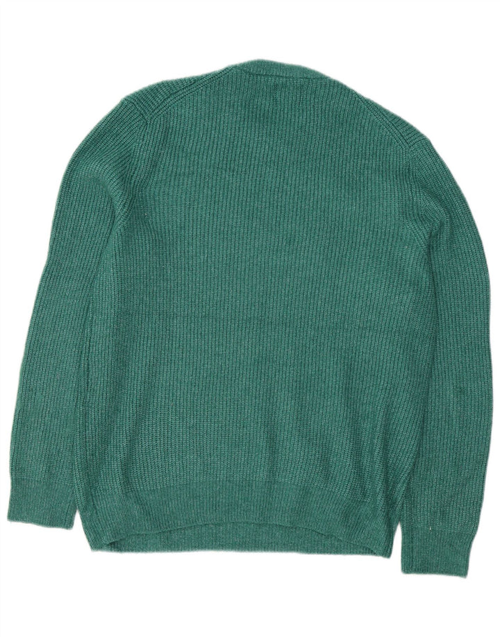 Marks & Spencer Herre sweater med rund hals, stor grøn polyamid