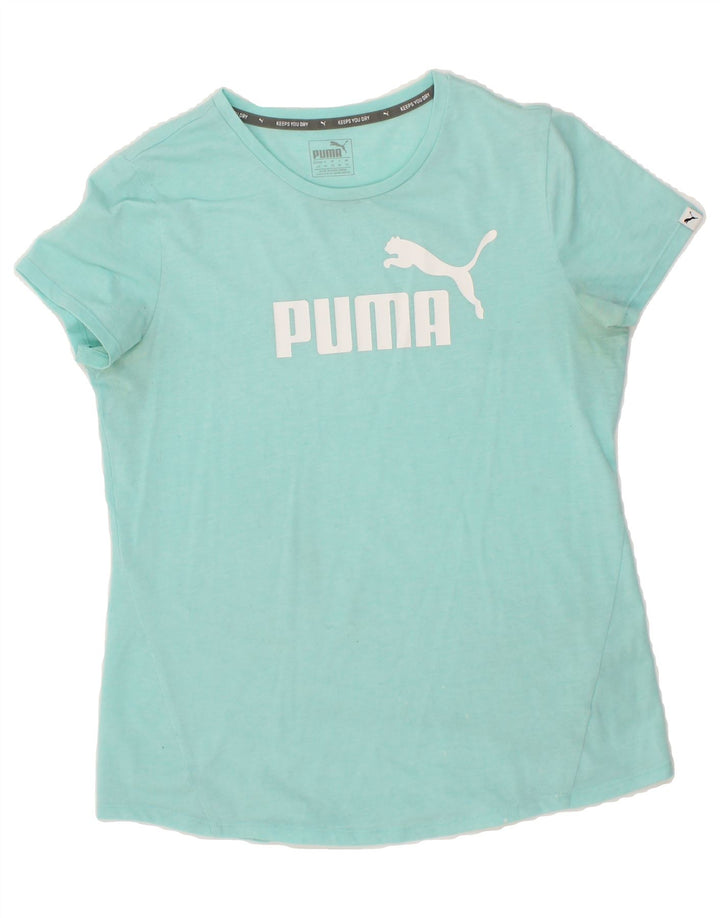 PUMA Womens Graphic T-Shirt Top UK 14 Large Blue Vintage Puma and Second-Hand Puma from Messina Hembry 
