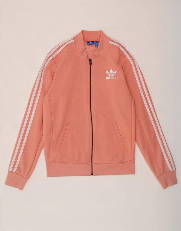 Adidas Womens Graphic Oversized Tracksuit Top Jacket UK 8 Small Pink
