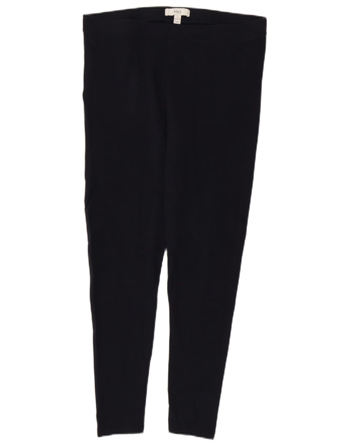 Marks & Spencer Leggings Femme UK 14 Large Bleu Marine Coton