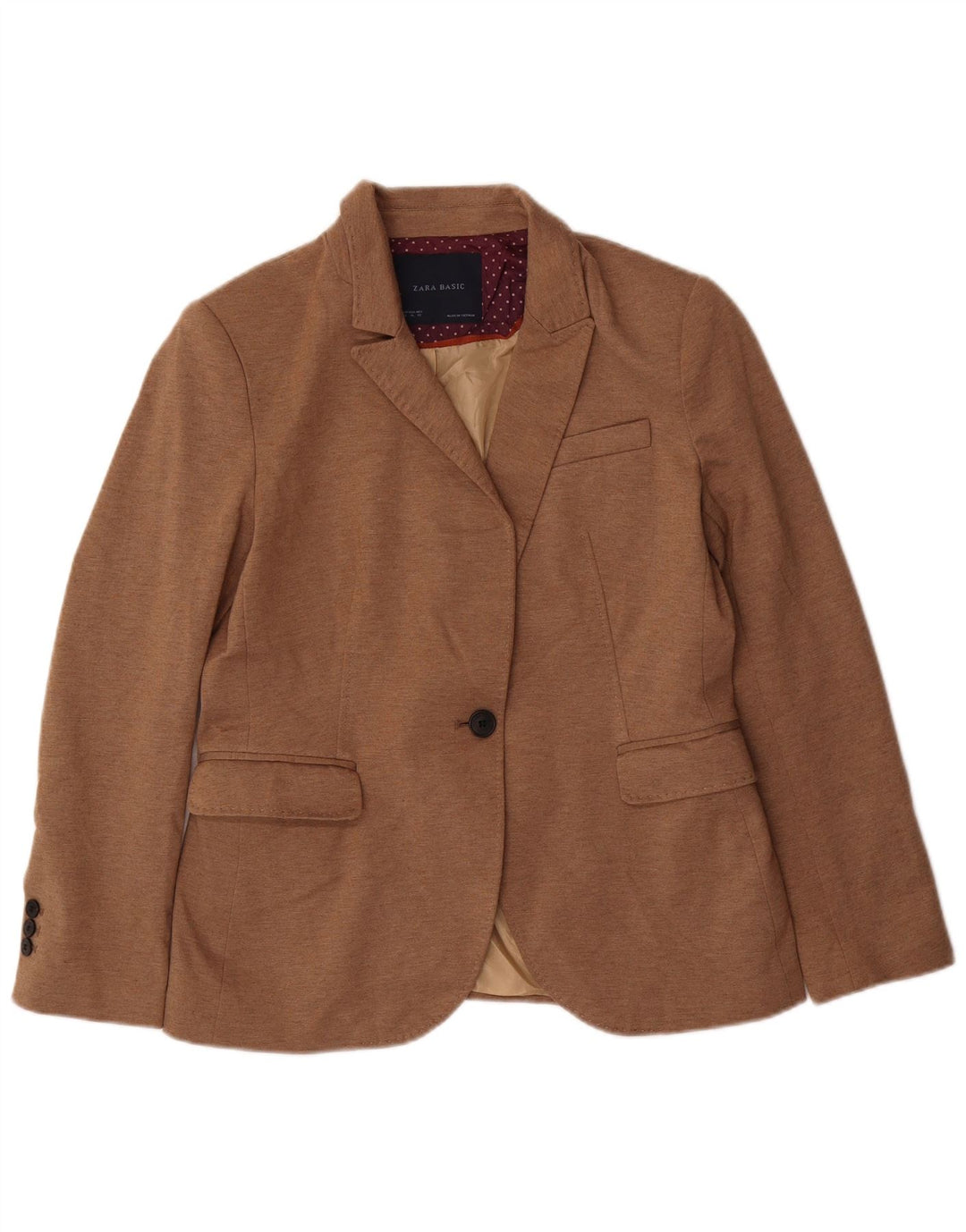 Zara Dame 1 Knap Blazer Jacket UK 18 XL Beige