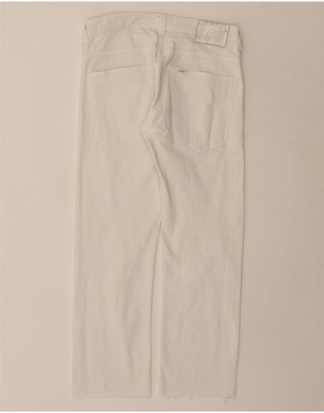LEE Damen Powell Slim Jeans W32 L27 Weiße Baumwolle