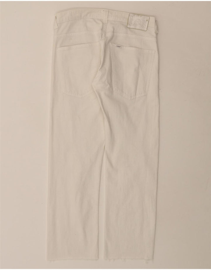 LEE Damen Powell Slim Jeans W32 L27 Weiße Baumwolle