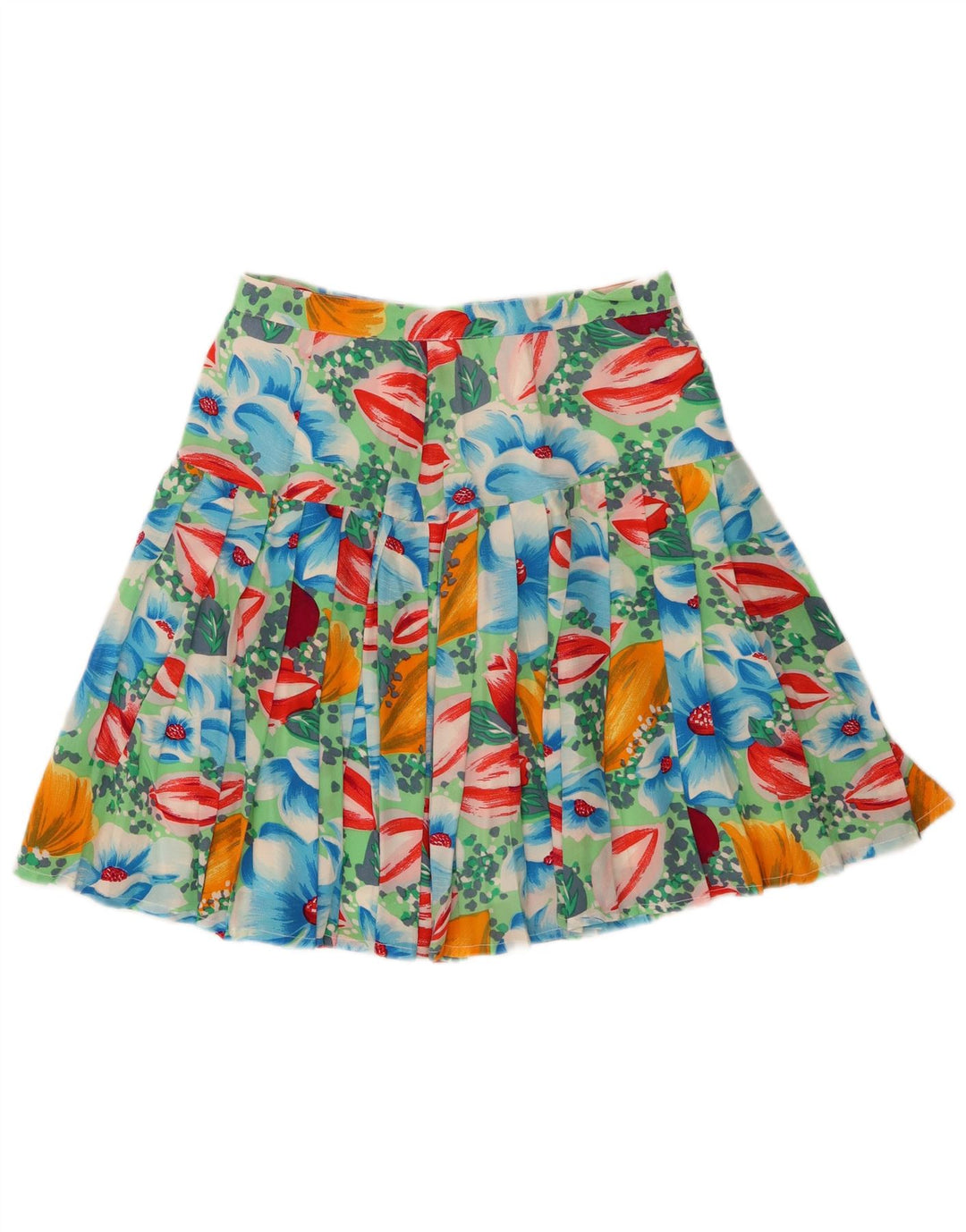jupe plissée femme vintage W28 Medium Multicolore Floral