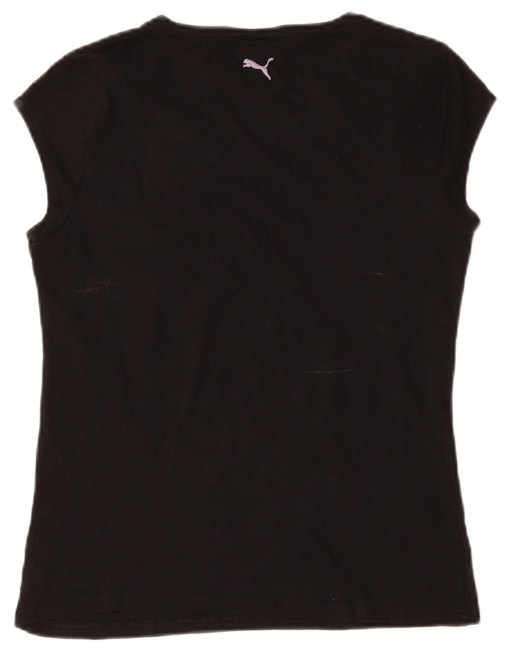 Puma Womens Graphic T-Shirt Top UK 14 Large Black