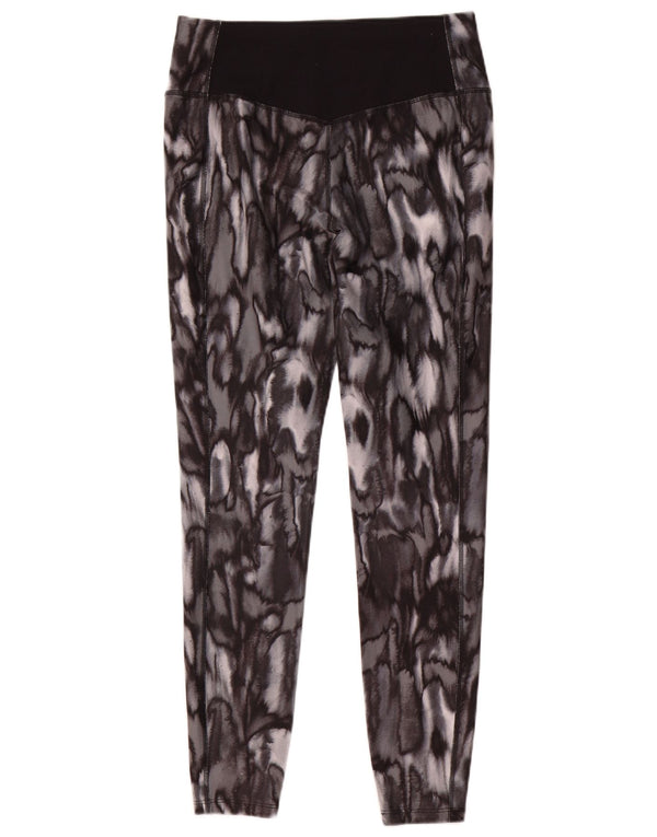 Nike Womens Dri Fit Leggings UK 14 Medium Grey Animal Print