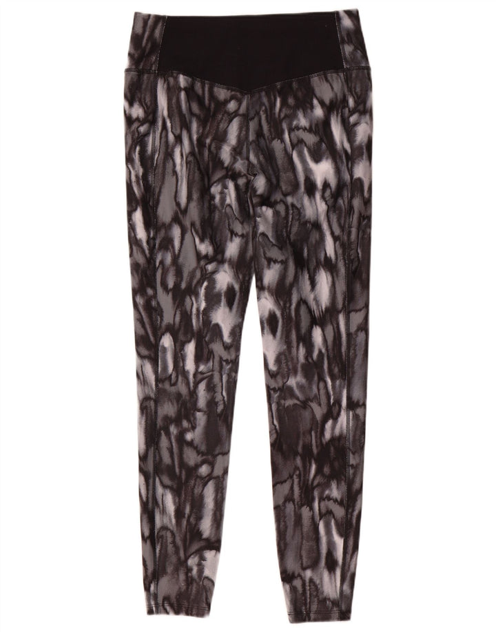 Nike Womens Dri Fit Leggings UK 14 Medium Grey Animal Print