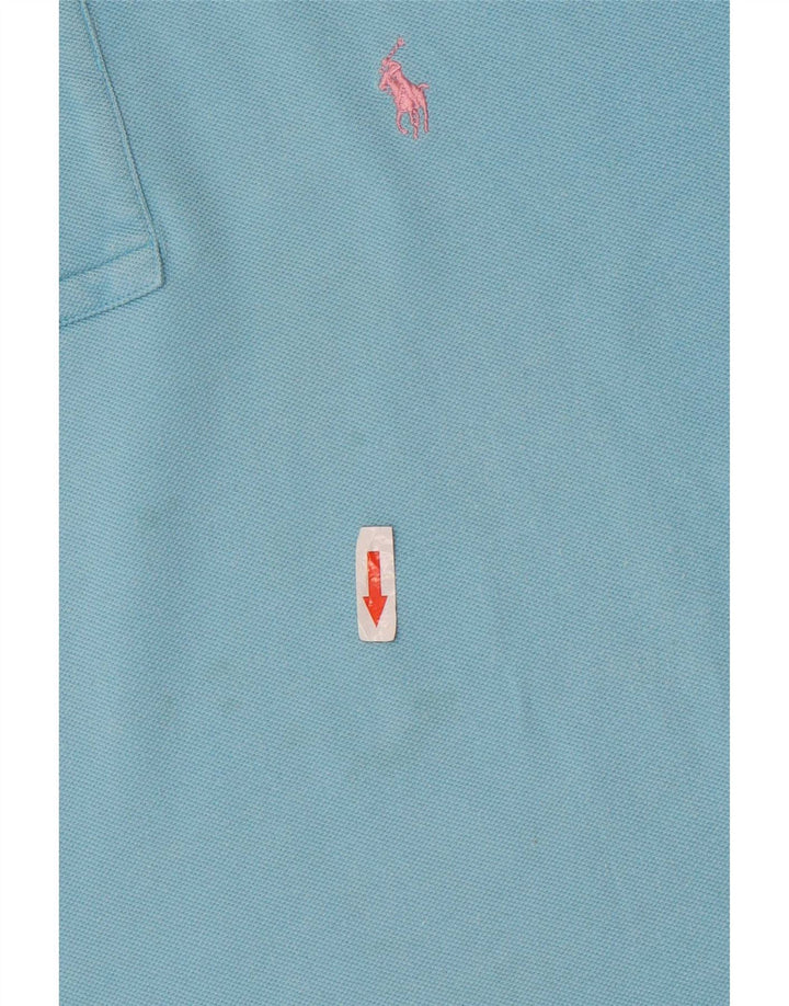 Мужская рубашка Polo Ralph Lauren из хлопка среднего синего цвета