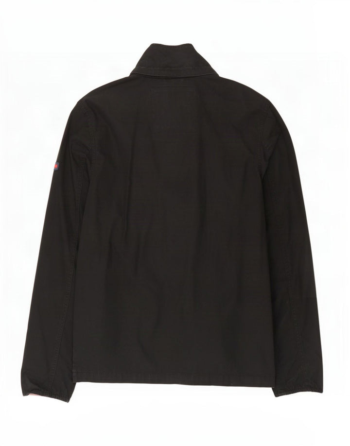 Tommy Hilfiger Mens Bomber Jacket UK 40 Large Black Cotton