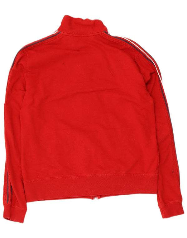Tommy Hilfiger Womens Tracksuit Top Jacket UK 16 Large Red Cotton