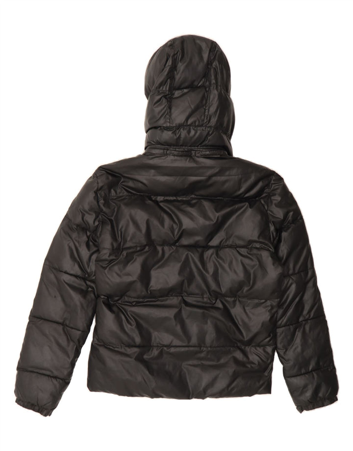 GURU Womens Hooded Padded Jacket UK 10 Small Black Polyester Vintage Guru and Second-Hand Guru from Messina Hembry 