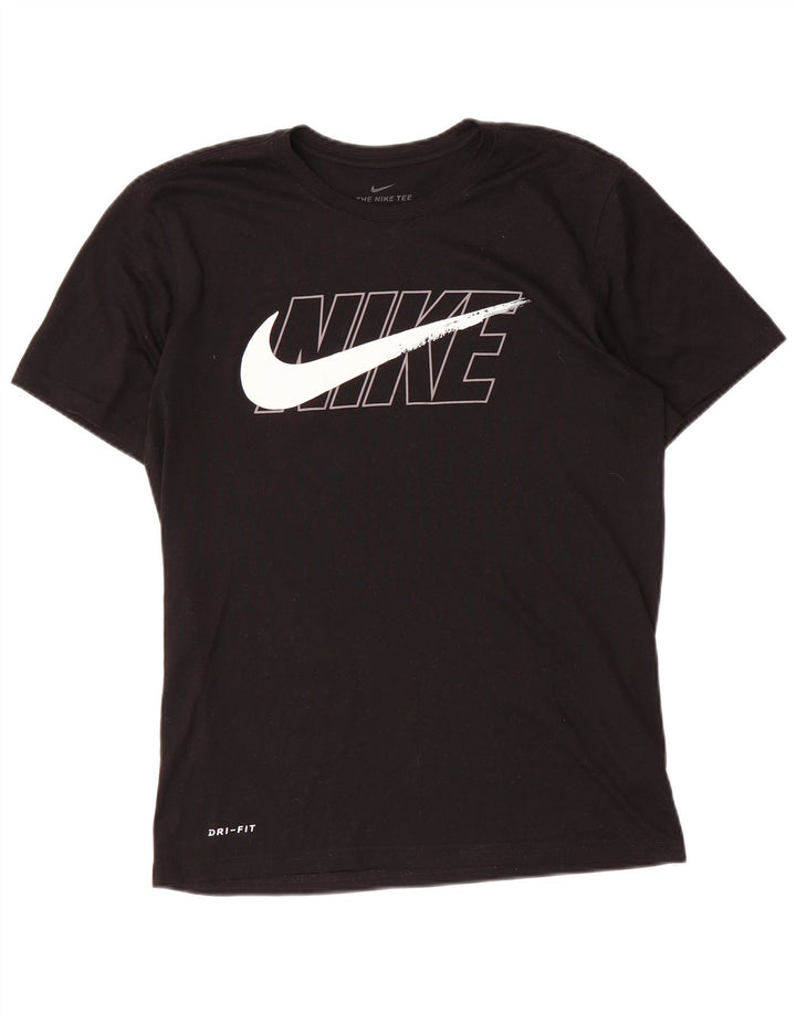 Nike Mens Dri Fit Graphic T-Shirt Top Small Black Polyester