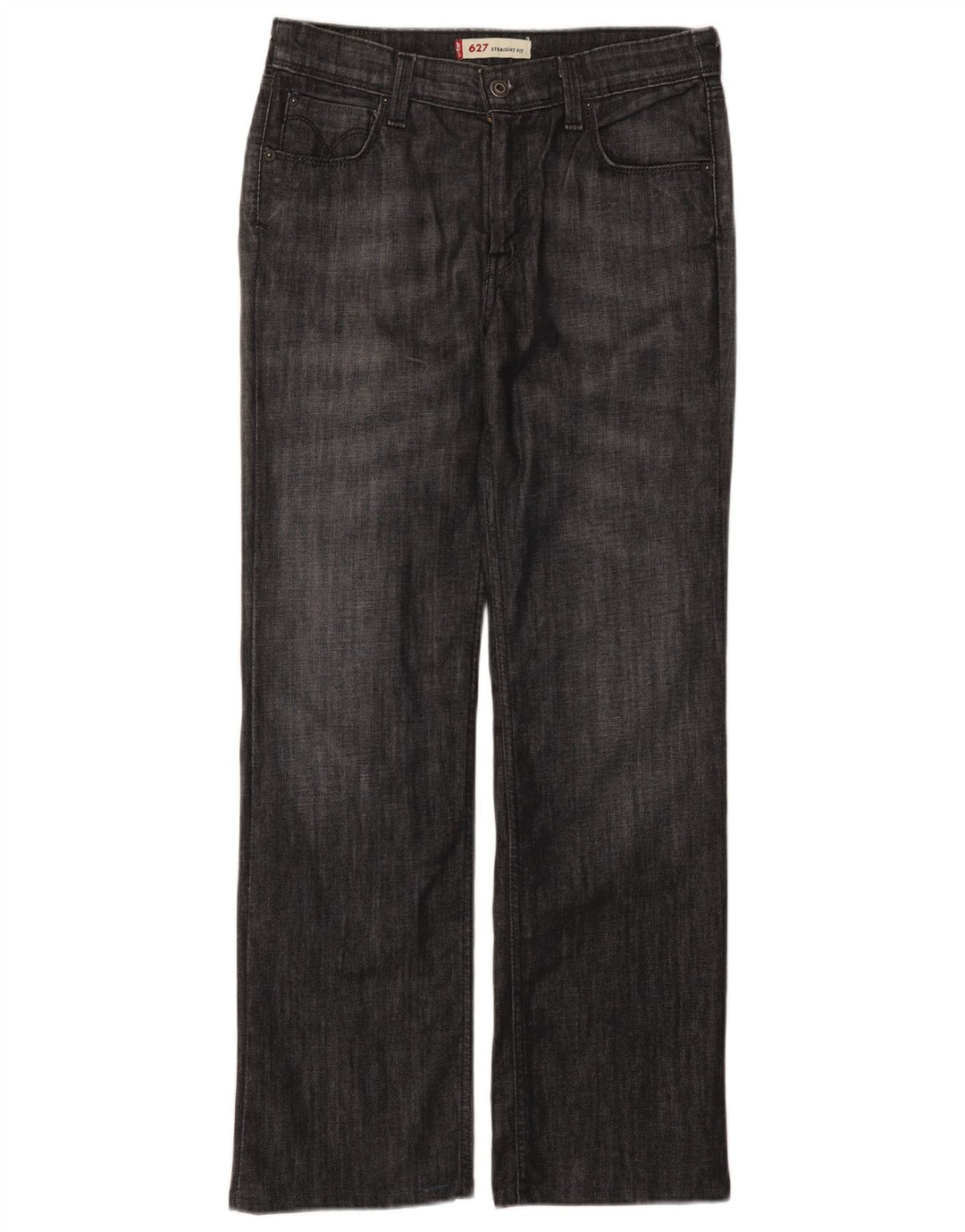 Calça jeans feminina Levi's 627 Straight W30 L29 cinza algodão